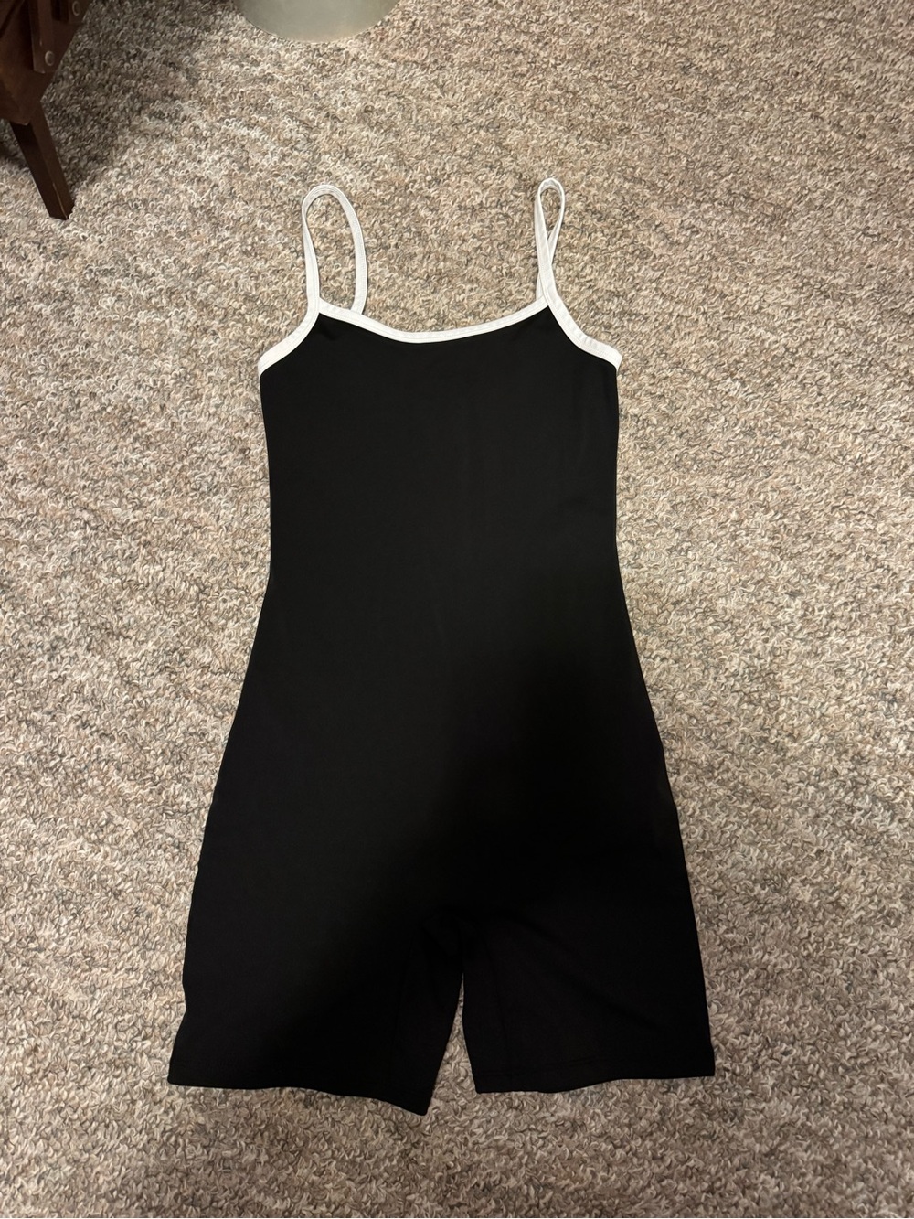 Elodie Black Romper with White Trim